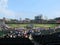 Wrigley field baseball stadium home of the Chicago Cubs in Chicago With a statue of harry Carey former cubs