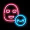 Wrinkle Face Mask neon glow icon illustration