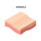 Wrinkle formation cross-section of human skin layers structure skincare medical concept flat