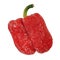 Wrinkled peel red sweet pepper