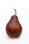 Wrinkled and rotten brown pear isolated