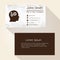 Wrinkled white paper brown business card design eps10