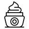 Wrinkles face cream jar icon, outline style