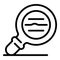 Wrinkles face magnifier icon, outline style