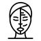 Wrinkles face treatment icon, outline style