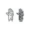 Wrist brace line and glyph icon, orthopedic and medical, arm bandage sign, vector graphics, a linear pattern on a white