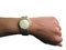 Wrist watch on hand isolated