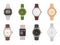 Wrist watch. Mens and womens mechanical, digital and smart watches with different bracelets and straps classy design