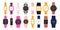 Wrist watch set, fashion wristwatch collection with luxury or classic clock, smartwatch