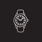 Wrist watch sketch icon.