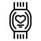 Wristband heartbeat measure icon outline vector. Smart health tracker
