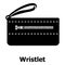 Wristlet bag icon, simple black style