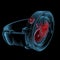 Wristwatch (3D xray red and blue transparent)