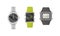 Wristwatch as Portable Timepiece with Watch Strap Worn Around the Wrist Vector Set