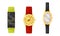 Wristwatch as Portable Timepiece with Watch Strap Worn Around the Wrist Vector Set