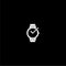 Wristwatch dark mode glyph icon isolated on dark background
