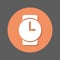 Wristwatch flat icon. Round colorful button, circular vector sign with shadow effect. Flat style design