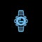 wristwatch with iron strap line icon in neon style. One of Clock collection icon can be used for UI, UX