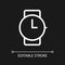 Wristwatch pixel perfect white linear ui icon for dark theme