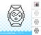 Wristwatch simple black line vector icon