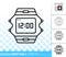 Wristwatch simple black line vector icon