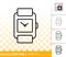 Wristwatch simple black line vector icon