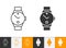 Wristwatch simple black line vector timer icon