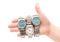 Wristwatches on women`s hand