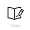 Write book read icon. Editable line vector.