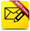 Write email yellow square button red ribbon in corner