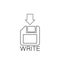 Write Floppy icon isolated on white background