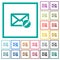 Write mail flat color icons with quadrant frames