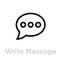 Write message chat icon. Editable line vector.