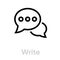 Write message chat icon. Editable Vector Outline.