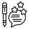 Write online review icon outline vector. Report client