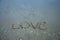 Write word Love on the beach