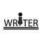 writer illustration logo vector