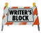 Writer\'s Block Words Road Construction Barrier Barricade