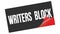 WRITERS  BLOCK text on black red sticker stamp