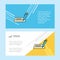 Writing abstract corporate business banner template, horizontal advertising business banner