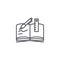 Writing-book linear icon concept. Writing-book line vector sign, symbol, illustration.