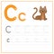 Writing card Alphabet C