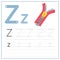 Writing card Alphabet Z