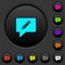 Writing comment dark push buttons with color icons