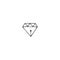 Writing, copywrite and publishing theme. Vector hand drawn icon, a diamond with a pen tip