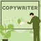 Writing displaying text Copywriter. Business showcase writing the text of advertisements or publicity material
