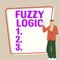 Writing displaying text Fuzzy Logic. Word for system in which statement can be true, false, or any value in between