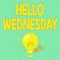 Writing displaying text Hello Wednesday. Business overview Hump day Middle of the working week of the calendar