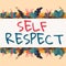 Writing displaying text Self Respect. Word Written on Pride and confidence in oneself Stand up for yourself Frame With