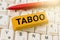 Writing displaying text Taboo. Business concept a social or religious custom prohibiting or forbidding person, place, or